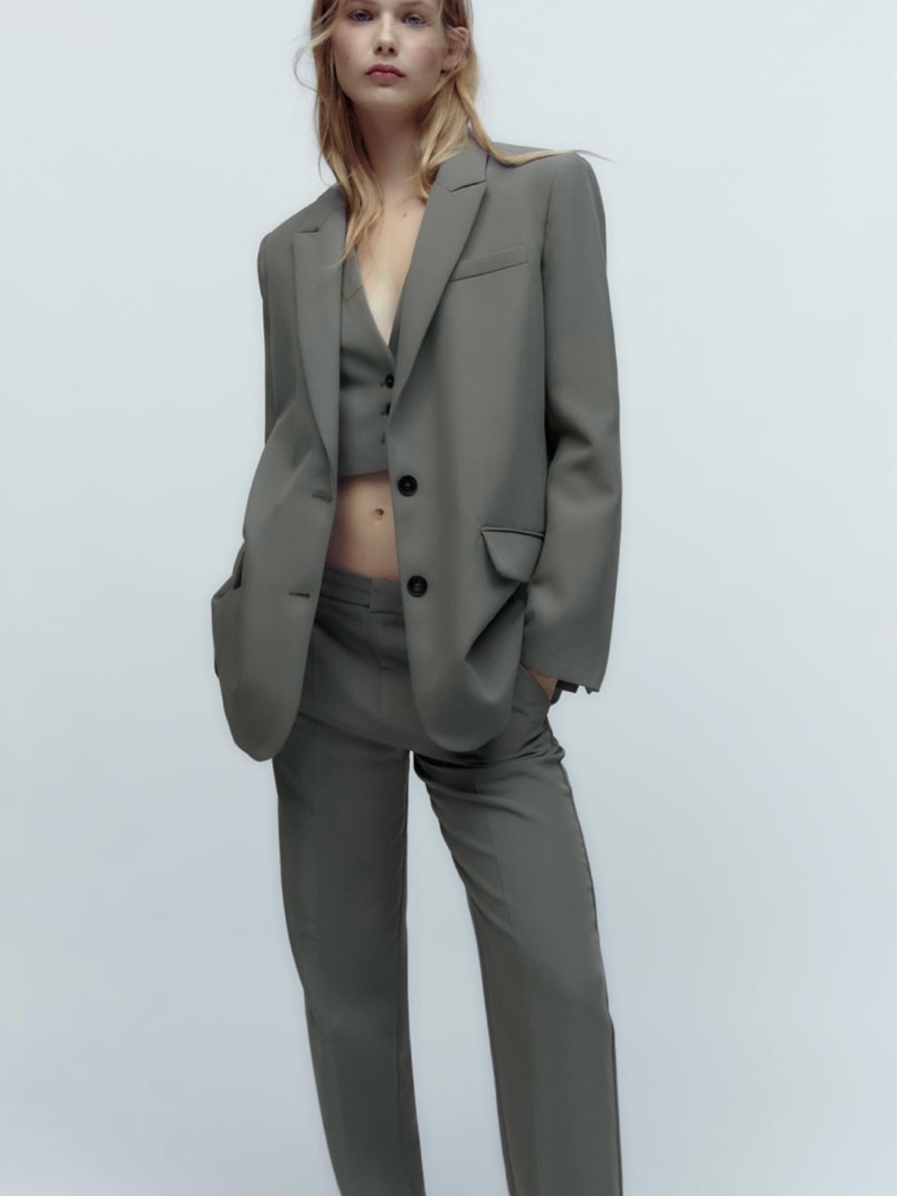 Zara Gray Tailored Women’s 3 piece Suit S-XS